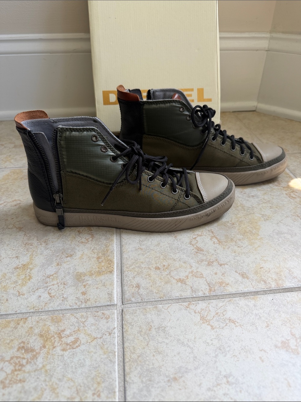 Diesel High-Top Canvas Sneakers View 3